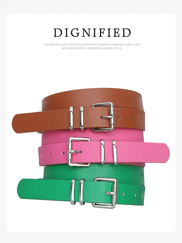 Women's Silver Pin Buckle Belt All Colors — feature 44