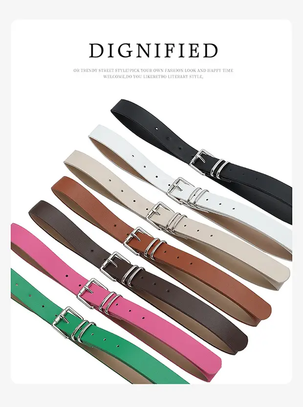 Women's Silver Pin Buckle Belt All Colors — feature 45
