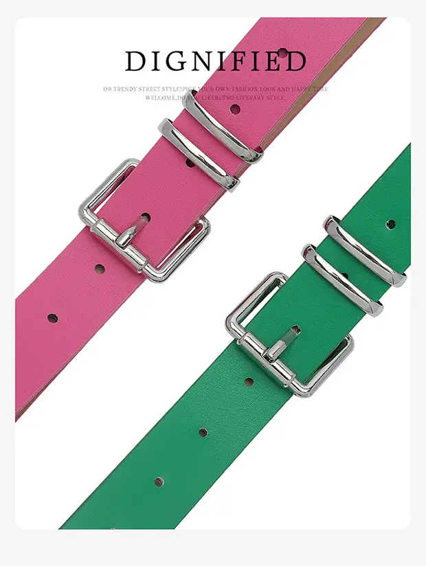 Women's Silver Pin Buckle Belt All Colors — feature 47