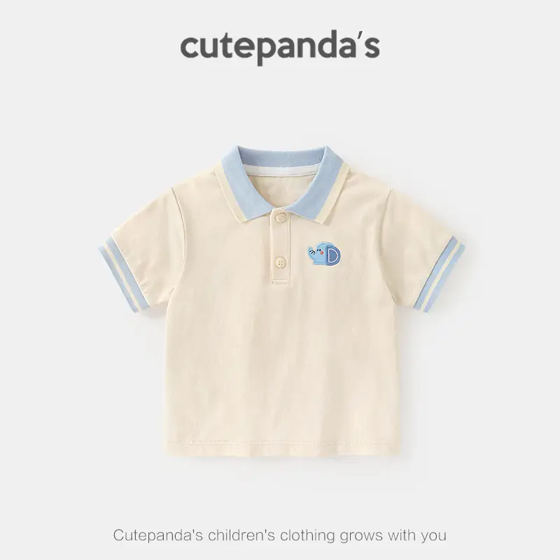 Baby Boys Red Striped Polo T-Shirt Summer - Image 2
