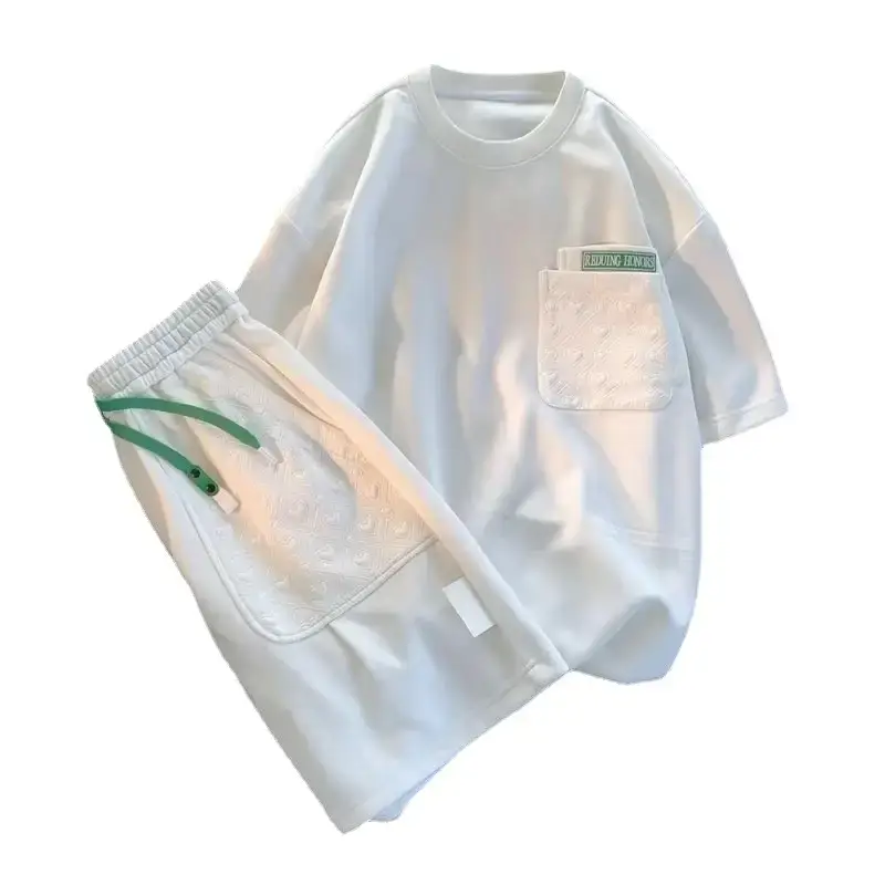 Men Black Cotton Casual Shorts Set with Drawstring Waist - Image 7