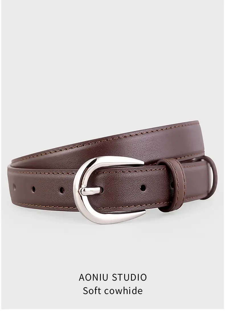 New Ladies Cowhide Belt with Pin Buckle for Commute — feature 13