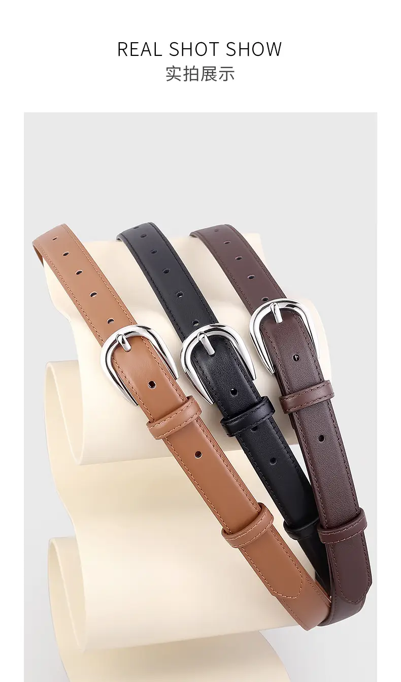 New Ladies Cowhide Belt with Pin Buckle for Commute — feature 14