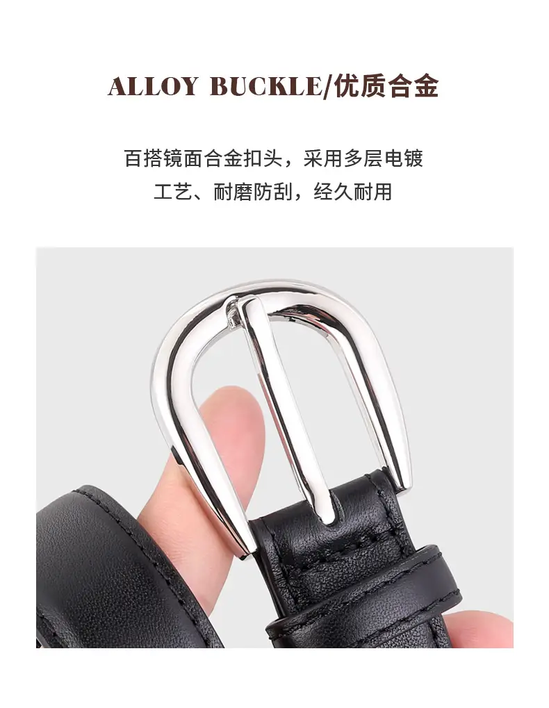 New Ladies Cowhide Belt with Pin Buckle for Commute — feature 6