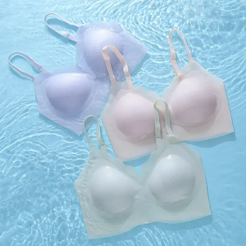 Women's Honeycomb Cup Bra White Traceless Small Chest - Image 7