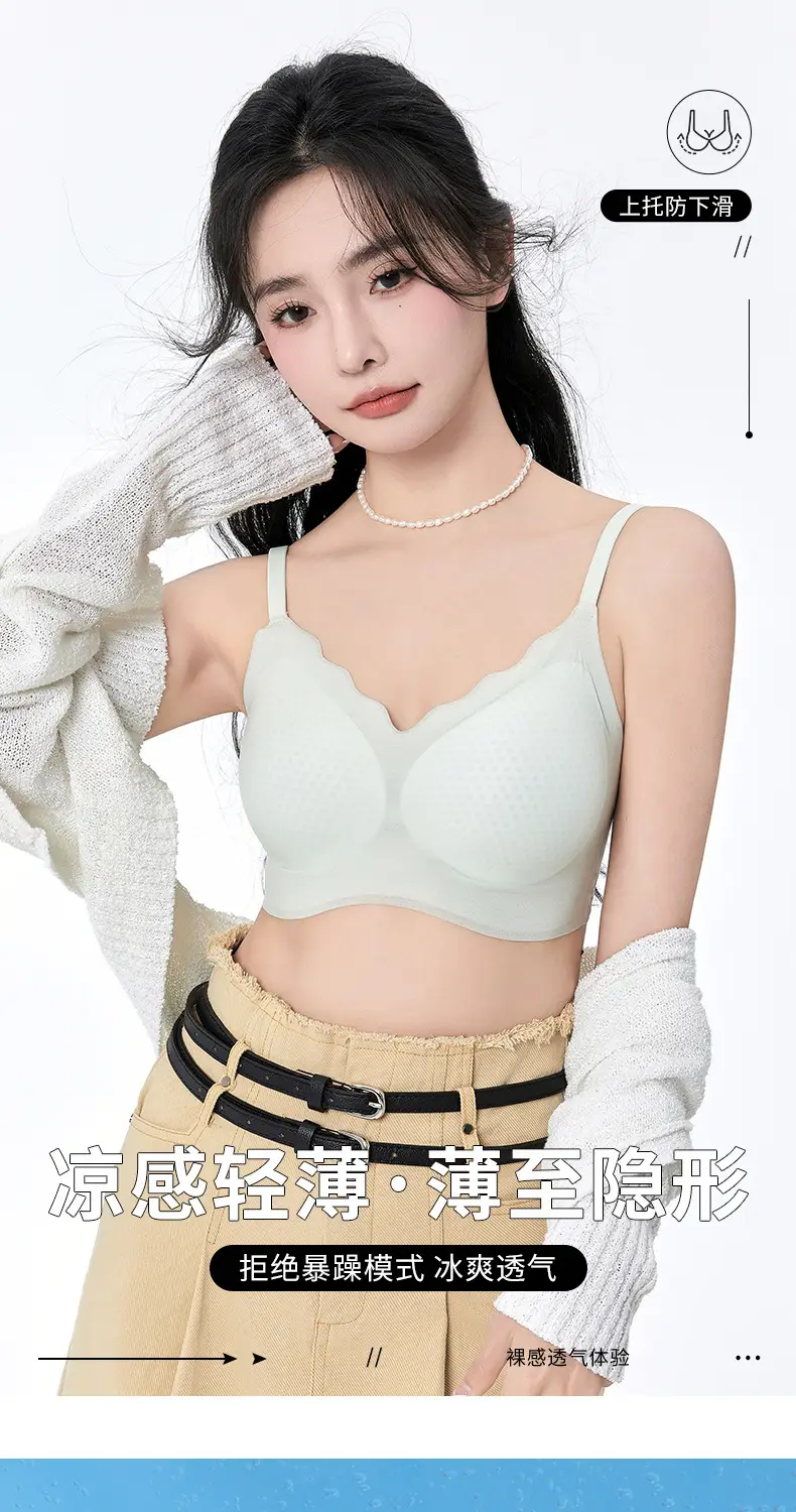 Women's Honeycomb Cup Bra White Traceless Small Chest — feature 2
