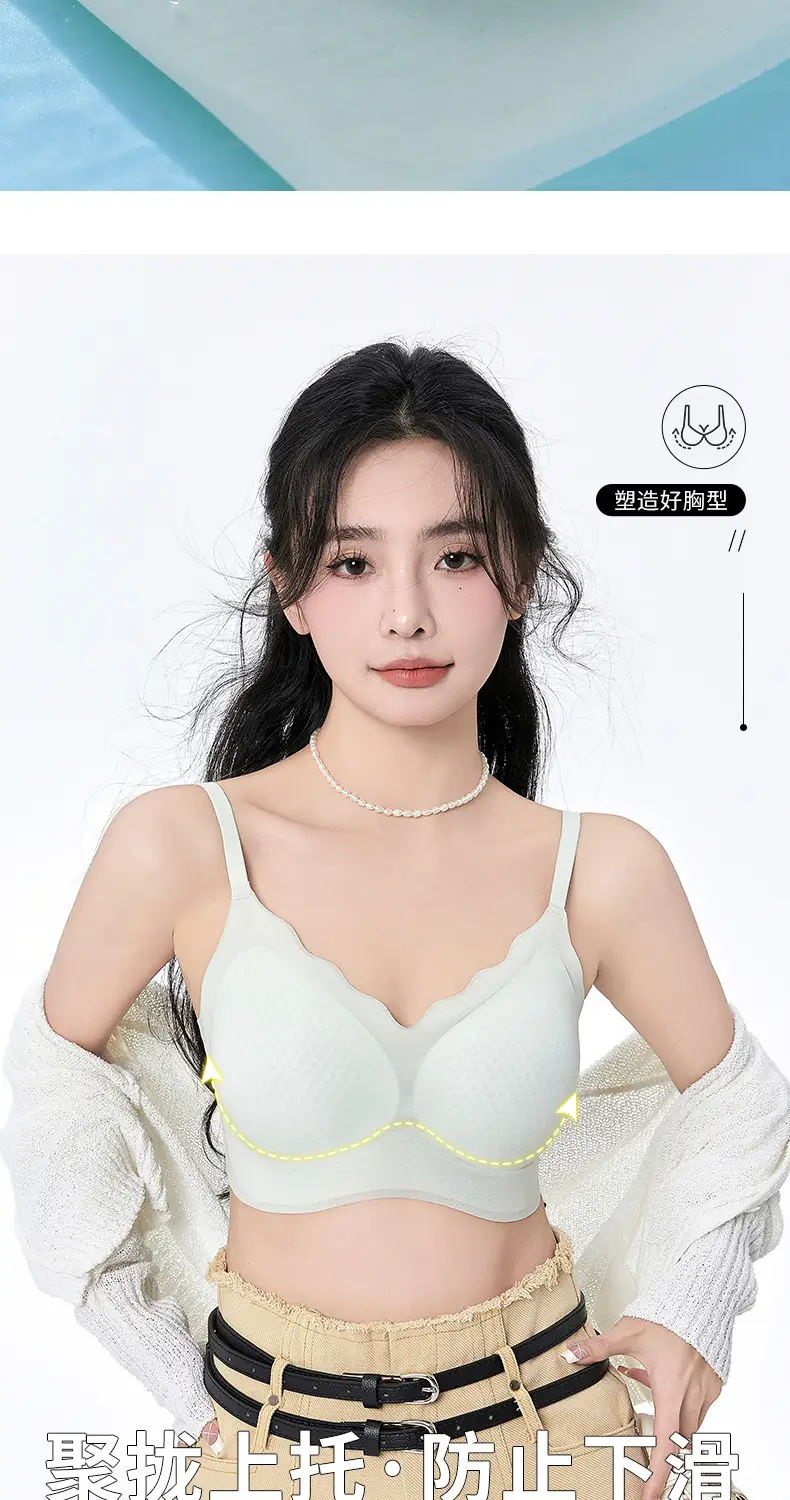 Women's Honeycomb Cup Bra White Traceless Small Chest — feature 9