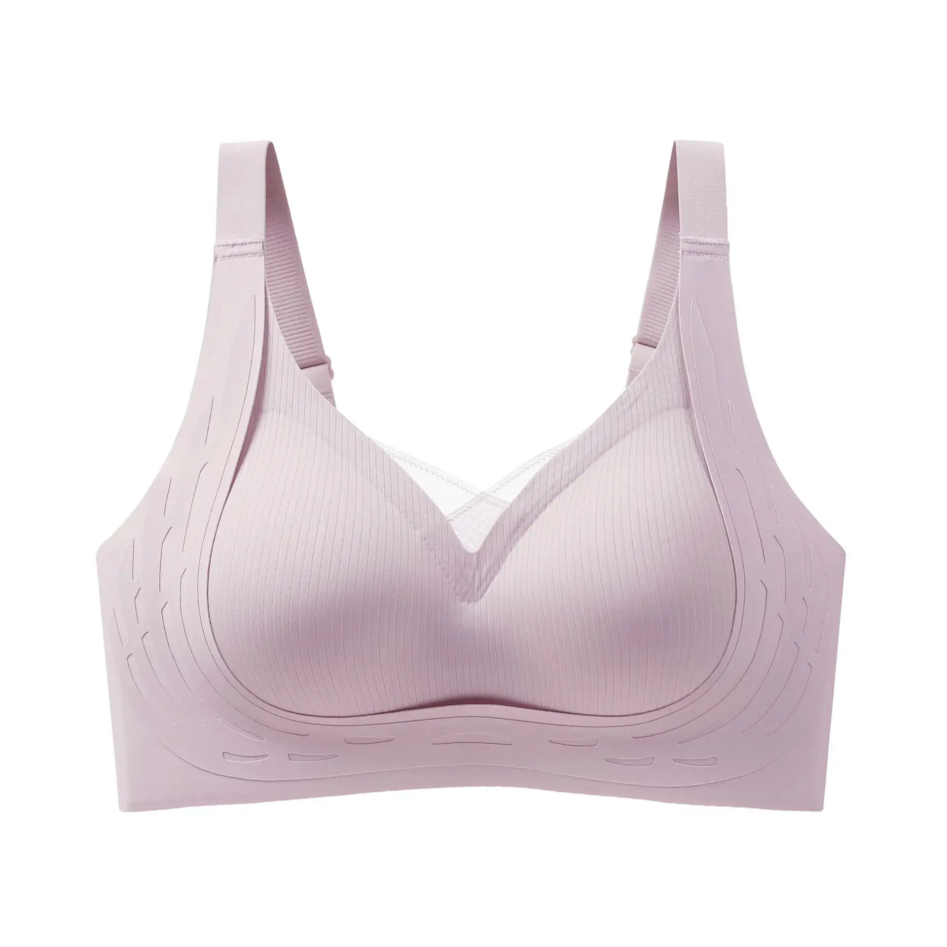 Light Pink Traceless Underwear Women's Anti-Drop Bra - Image 2