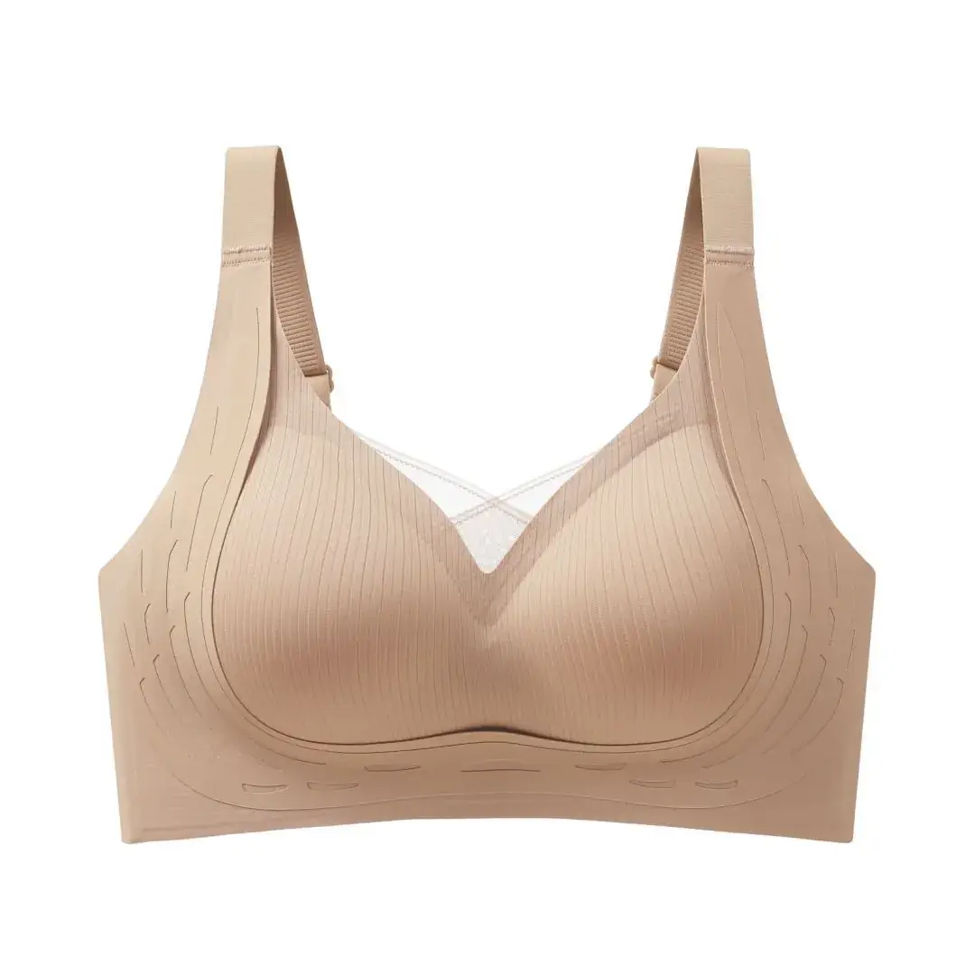 Light Pink Traceless Underwear Women's Anti-Drop Bra - Image 3