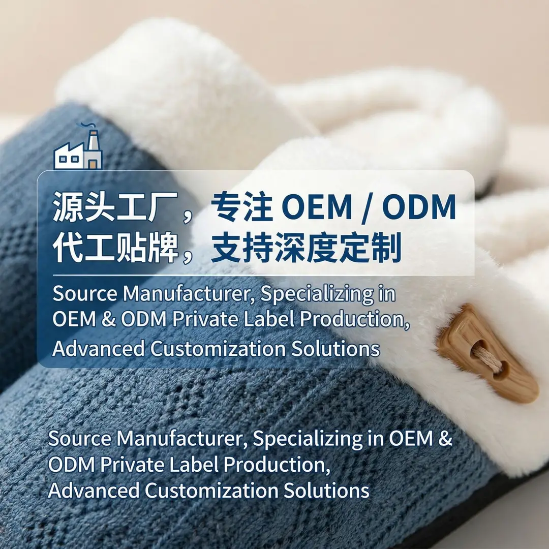 Cross-Border Wholesale Home Fleece Slippers, Home-Use Cotton Slippers, Thick-Soled Warm Cotton Slippers for Autumn and Winter
