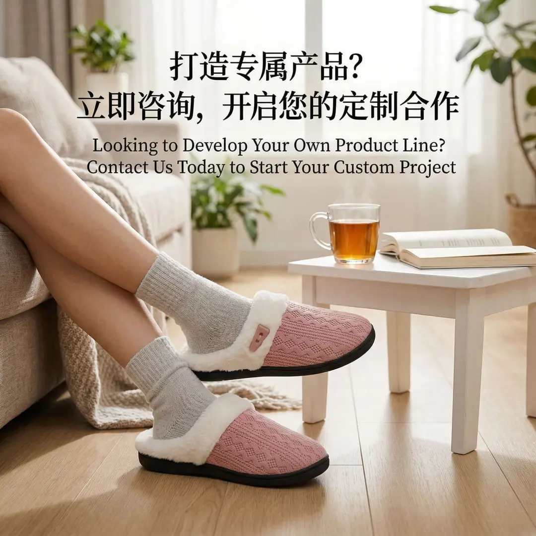 Cross-Border Wholesale Home Fleece Slippers, Home-Use Cotton Slippers, Thick-Soled Warm Cotton Slippers for Autumn and Winter