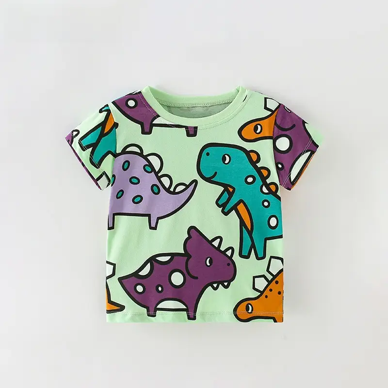 Malwee Boys Dinosaur T-Shirt Green Short Sleeve