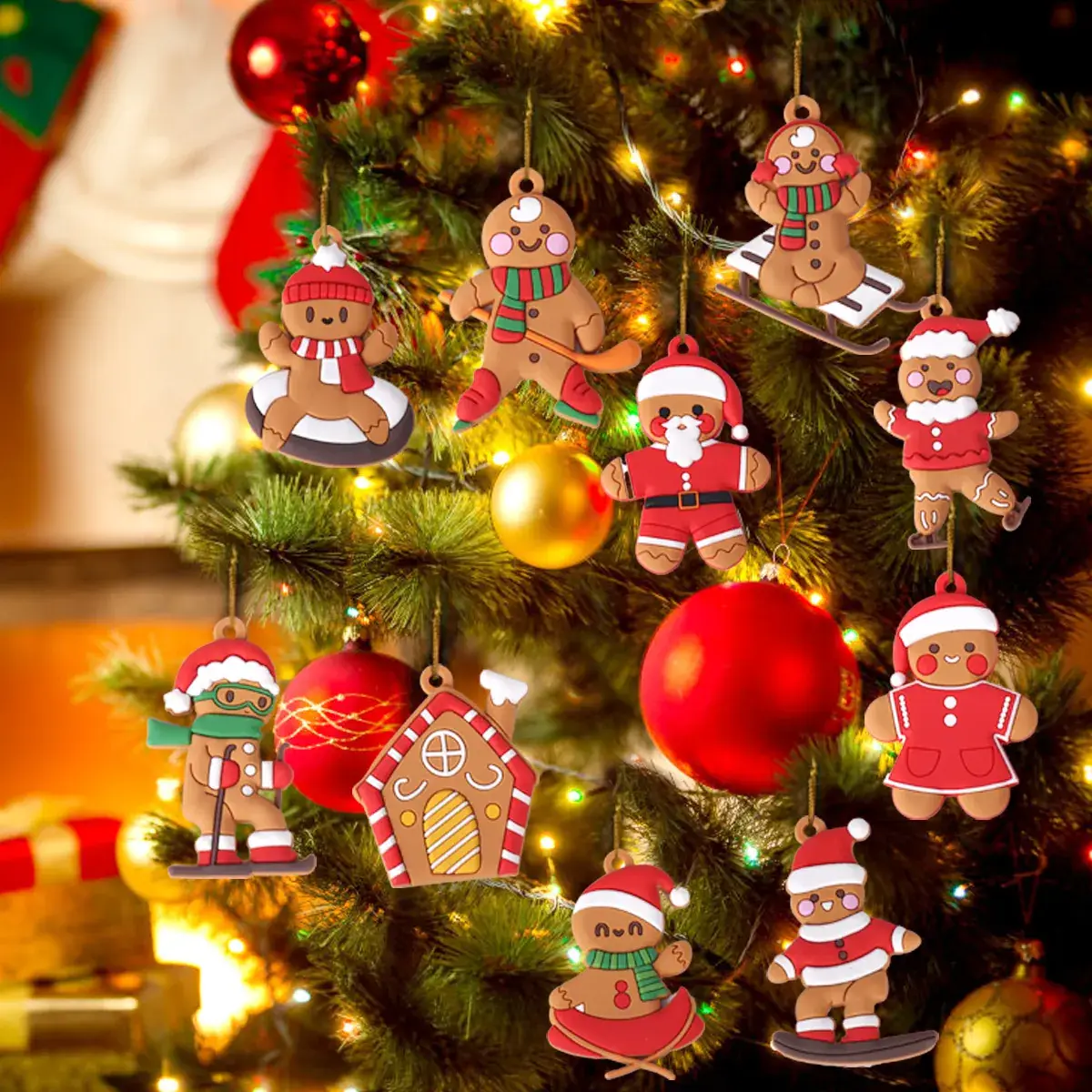 New Cross-Border Christmas Gingerbread Bear Decor Pvc - Image 11