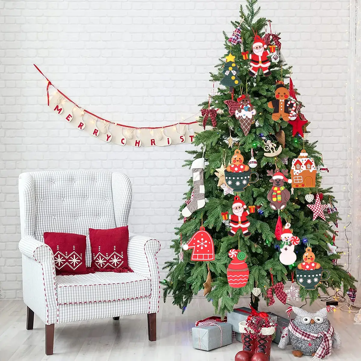 New Cross-Border Christmas Gingerbread Bear Decor Pvc - Image 12
