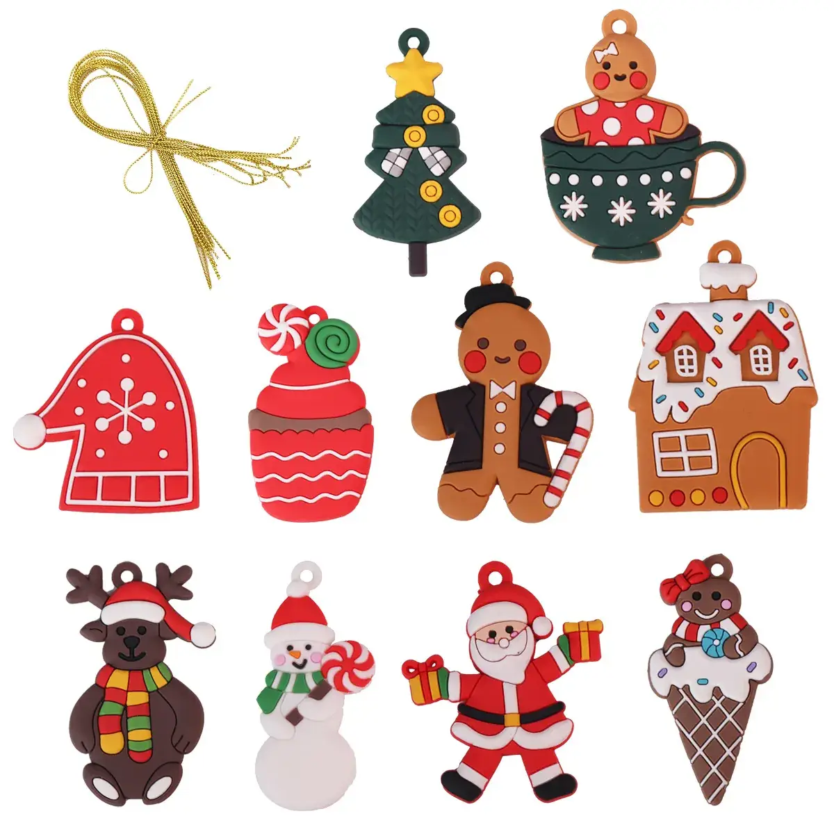 New Cross-Border Christmas Gingerbread Bear Decor Pvc - Image 13