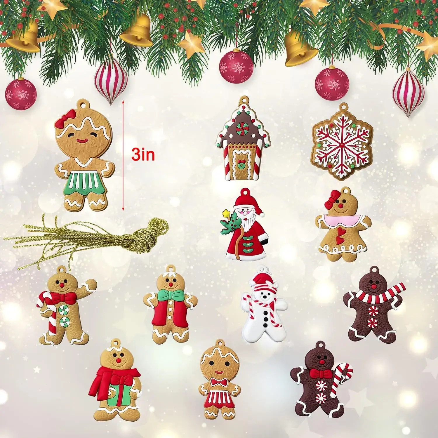 New Cross-Border Christmas Gingerbread Bear Decor Pvc — feature 17