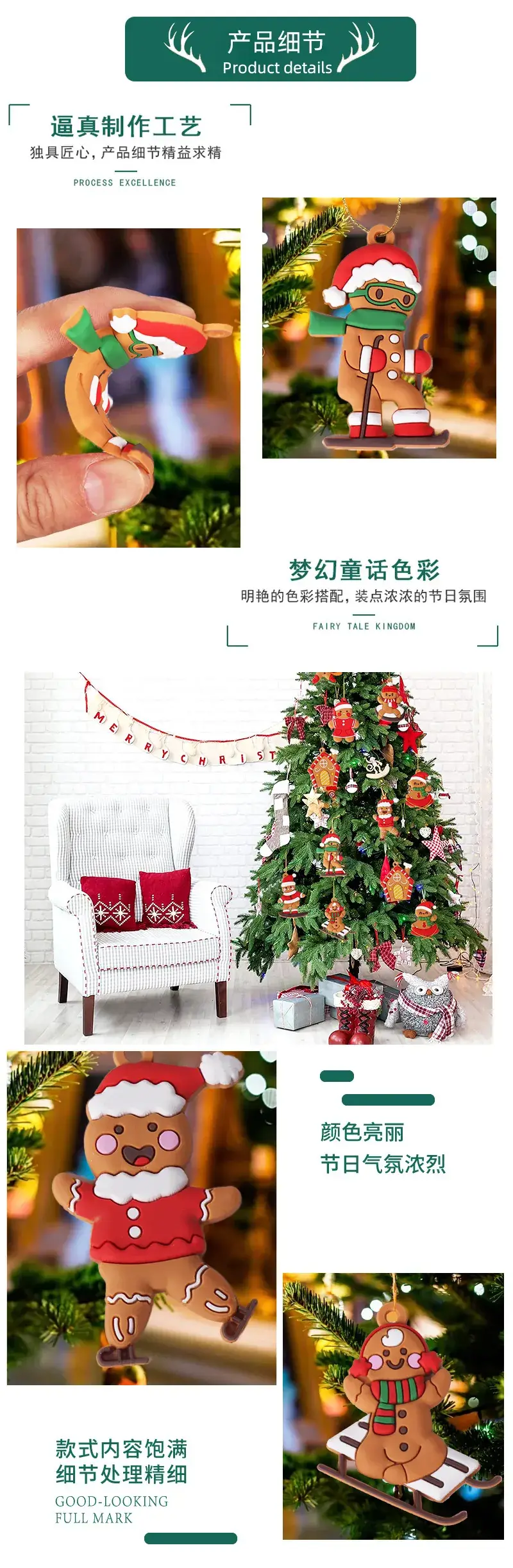 New Cross-Border Christmas Gingerbread Bear Decor Pvc — feature 3