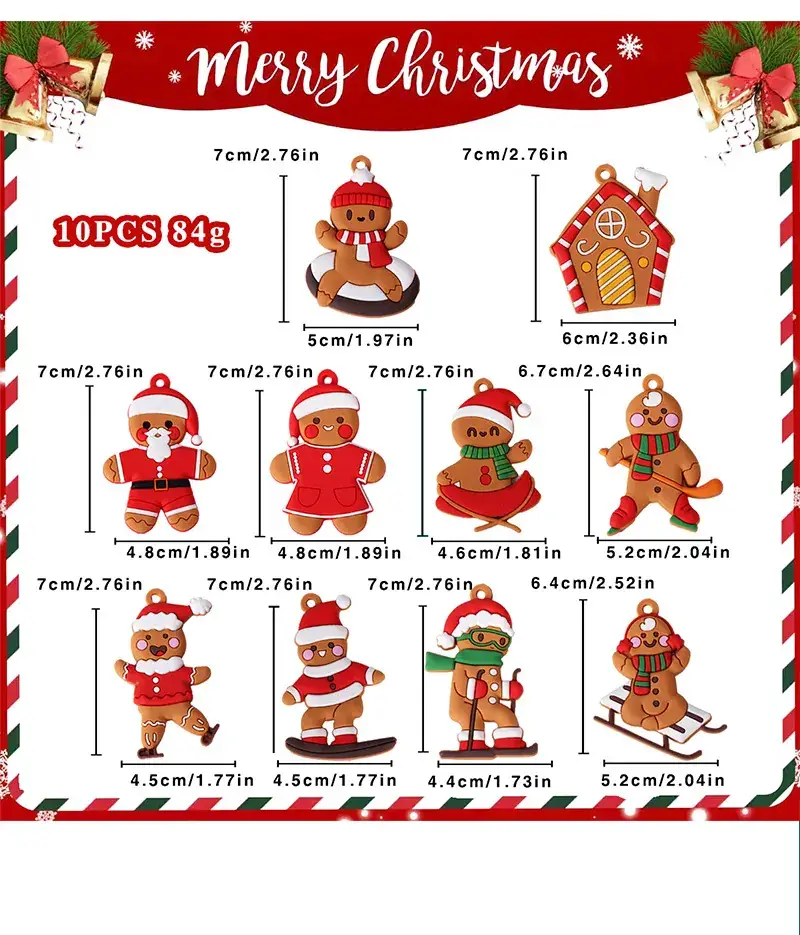 New Cross-Border Christmas Gingerbread Bear Decor Pvc — feature 2