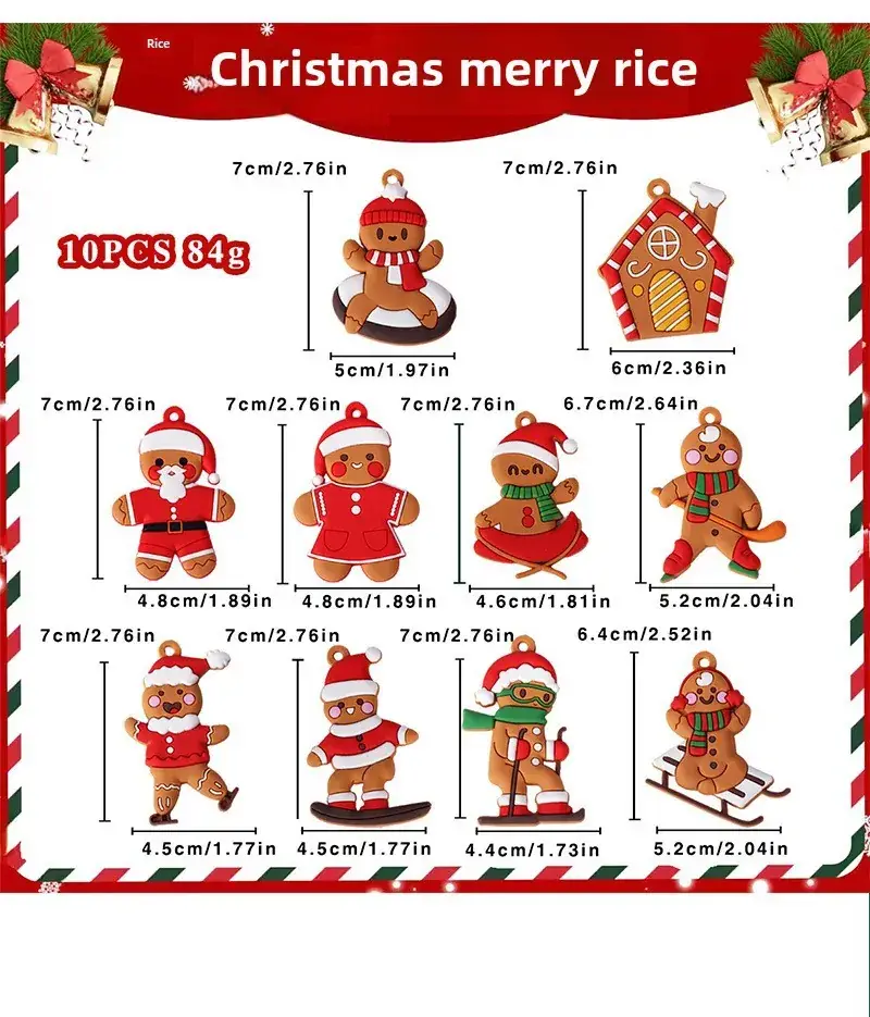 New Cross-Border Christmas Gingerbread Bear Decor Pvc - Image 2