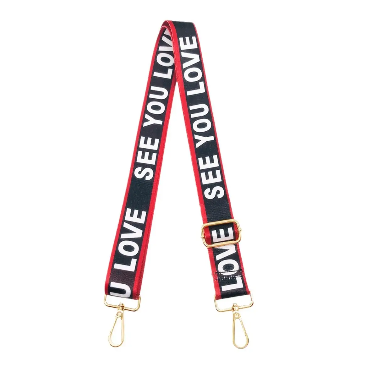 R8 Letter Band Shoulder Strap White Gold Nylon - Image 7