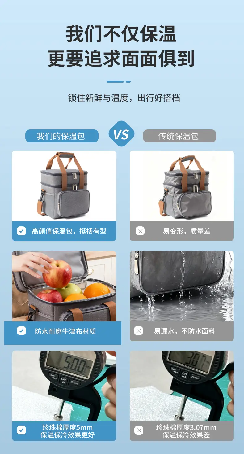 Factory Direct Waterproof Lunch Bag Double Layer Ice Bag — feature 1