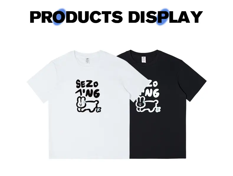Men Seizo Graphic T-Shirt Black White Bunny Design — feature 7