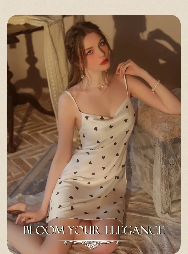 Sexy Suspender Nightgown for Women Summer Ice Silk Pure Desire Nightgown Dress Summer 2025 New Girl French Home Clothes — feature 2