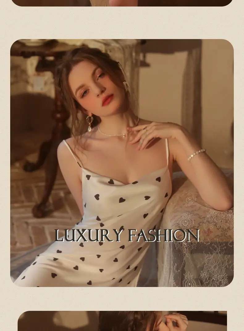 Sexy Suspender Nightgown for Women Summer Ice Silk Pure Desire Nightgown Dress Summer 2025 New Girl French Home Clothes — feature 6