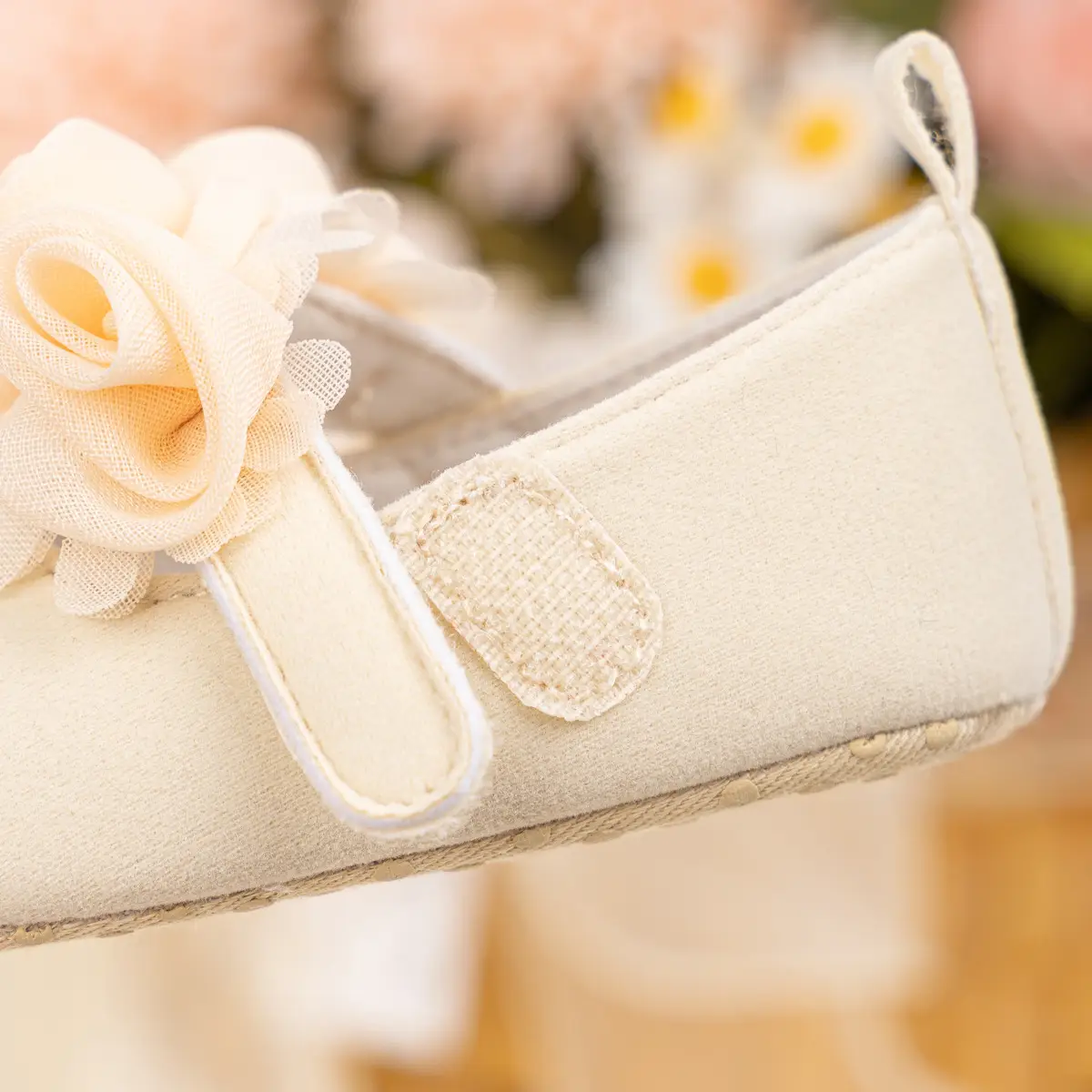 Pink Lace Flower Velcro Baby Shoes for Toddlers — feature 12