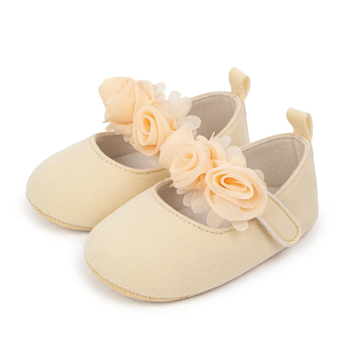 Pink Lace Flower Velcro Baby Shoes for Toddlers