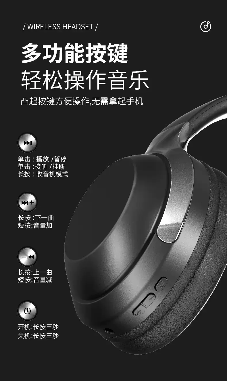 Wireless Bluetooth Headset White Noise Reduction Long Battery — feature 16