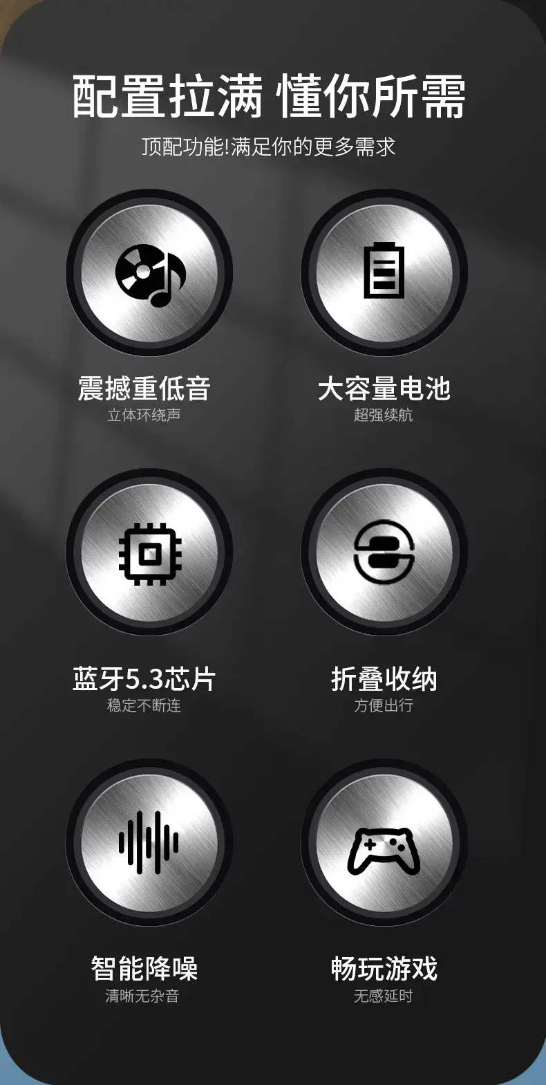 Wireless Bluetooth Headset White Noise Reduction Long Battery — feature 5