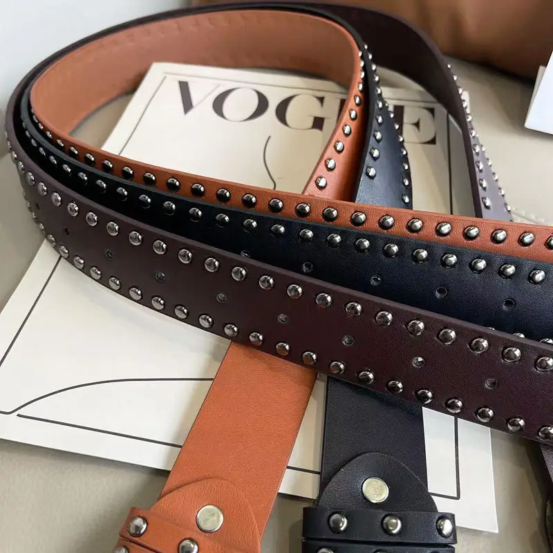 New Style Rivet Belt for Women Green Pants — feature 13