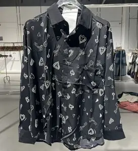 Men's Green Printed Jacket with Logo