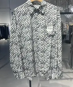 Men's Green Printed Jacket with Logo