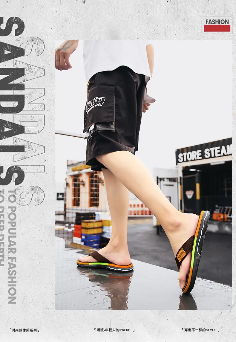 Cross-border flip-flops summer new men's out-of-house non-slip fashion home slippers men's lightweight quick-drying beach sandals — feature 1