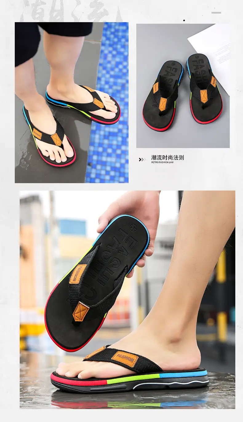 Cross-border flip-flops summer new men's out-of-house non-slip fashion home slippers men's lightweight quick-drying beach sandals — feature 3