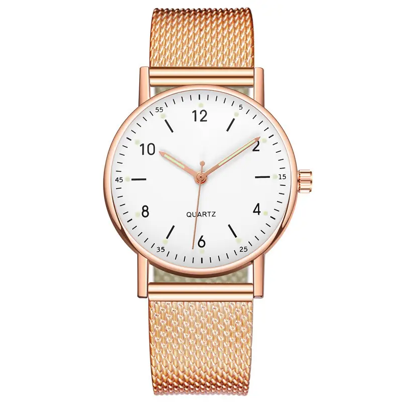Women's Mesh Belt Quartz Watch Black Dial