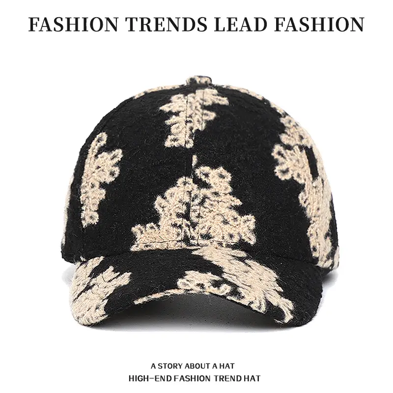 White Printed Baseball Cap for Men Women Autumn Winter - Image 4