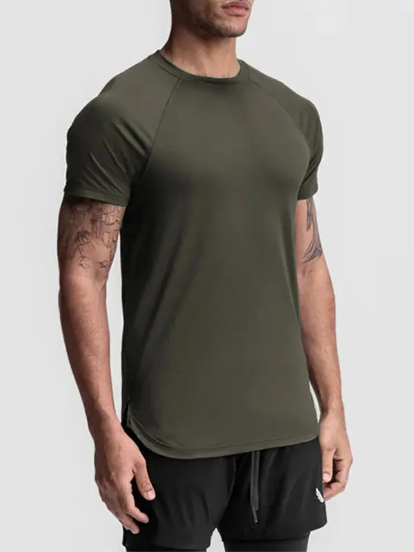 Men Black Short Sleeve T-Shirt American Style