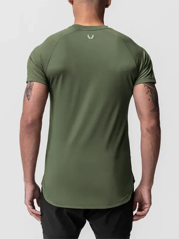 Men Black Short Sleeve T-Shirt American Style