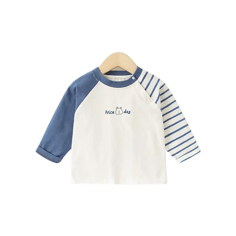 Baby Long Sleeve T-Shirt Green White Striped Spring - Image 7