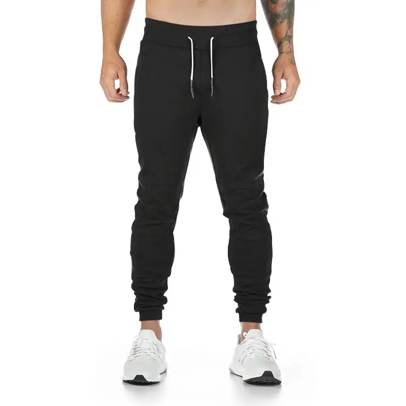 Men's Black Casual Sports Pants with Elastic Waist — feature 17