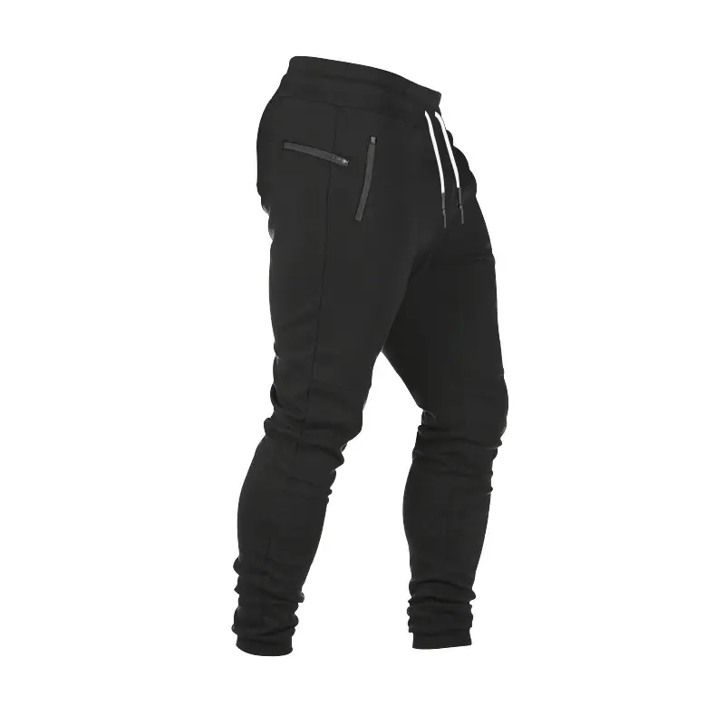 Men's Black Casual Sports Pants with Elastic Waist — feature 21