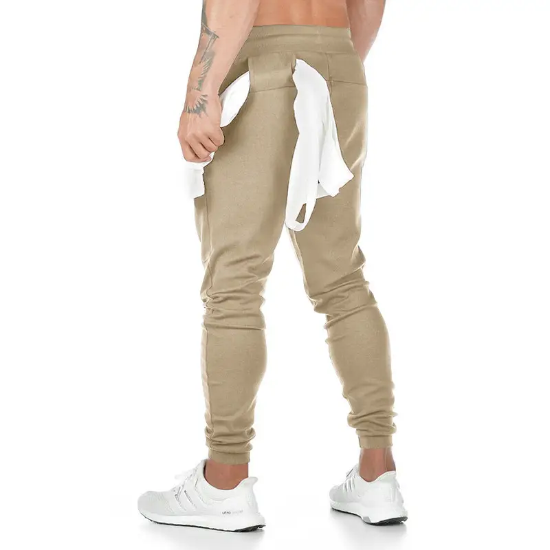 Men's Black Casual Sports Pants with Elastic Waist — feature 32