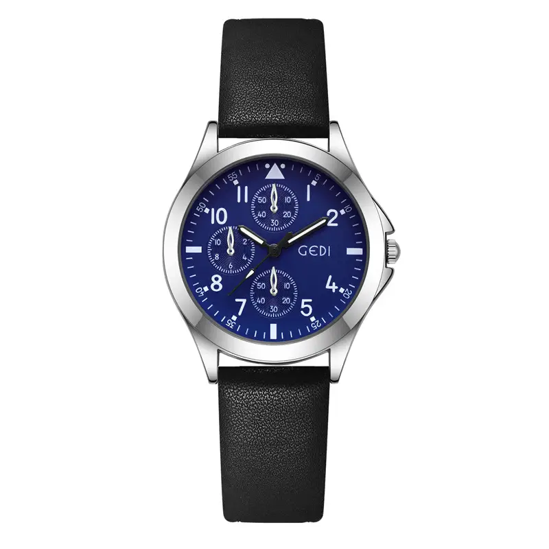 Goldie Men's Classic Belt Watch Silver Dial Black Strap