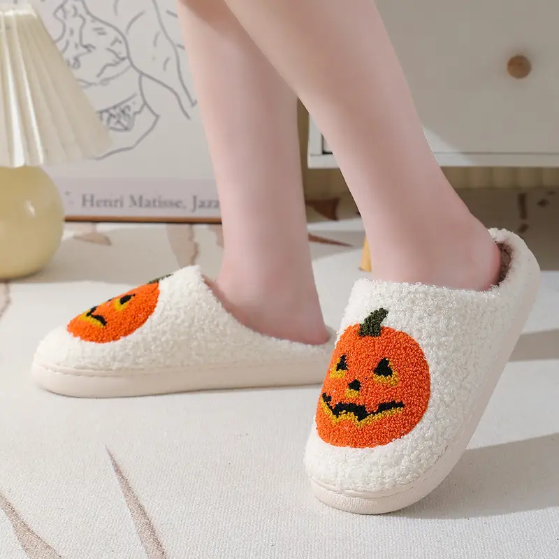 Cross-border New Winter Halloween Cotton Slippers Home Comfortable Men's and Women's Couple's Thick-soled Warm Indoor Cotton Slippers