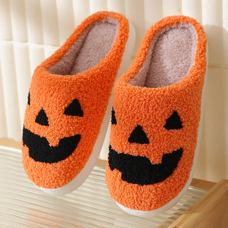 Cross-border New Winter Halloween Cotton Slippers Home Comfortable Men's and Women's Couple's Thick-soled Warm Indoor Cotton Slippers