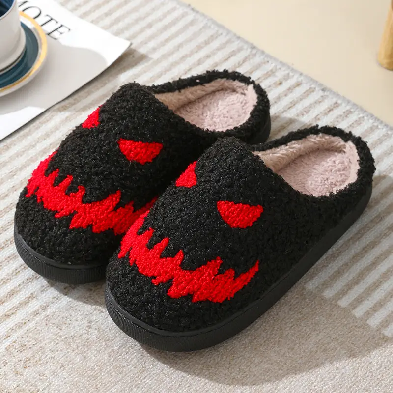 Cross-border New Winter Halloween Cotton Slippers Home Comfortable Men's and Women's Couple's Thick-soled Warm Indoor Cotton Slippers