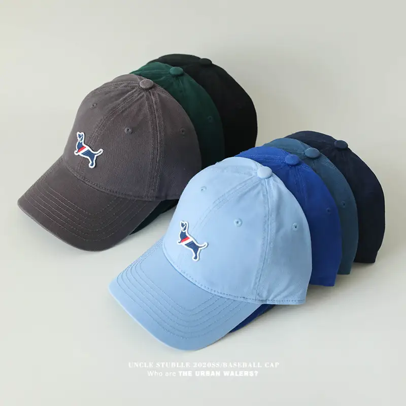 Uncle Stubble Baseball Cap Puppy Embroidered Grey - Image 19